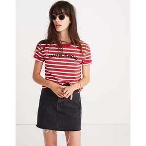Madewell ‘Ciao for Now’ Red/White striped Tee